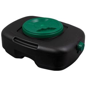 lot 17665 image: Scepter AM06984 12 Quart Oil Drain Pan with Lid, Filter Drain Screen, and Pour Spout for Automotive Fluids Including Engine Oil, Anti-Freeze, Transmission Fluid and More, 13 x 17-14in x 6in - Retail $33in