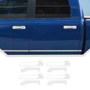 lot 17677 image: JeCar White Door Handle Cover Trim Fit for Dodge RAM 1500 2009-2016 2017 2018 - Retail $38