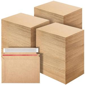 lot 17688 image: Affrolling 300 Pcs 6.5 x 4.5 Inch Rigid Mailers Cardboard Envelopes Photo Vinyl Records Document Mailers Cardboard Shipping Envelopes for Cd, Photos, Document(Brown) - Retail $42
