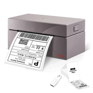 lot 17696 image: ORGBRO Z1 Thermal Shipping Label Printer, 4x6 Label Printer for Small Business, High Speed for Commercial Grade Shipping Packages, Support Windows, Mac, Chrome and Linux (USB Only) - Retail $174