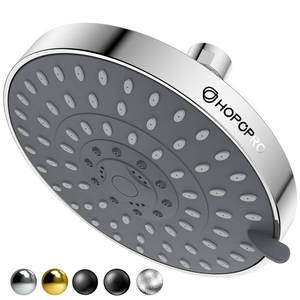 lot 17698 image: HOPOPRO 5-Mode High Pressure Shower Head - The Washington Post, NBC News, Today TV Show Recommended - High Flow Fixed Showerheads (6 Inch Chrome) - Retail $30