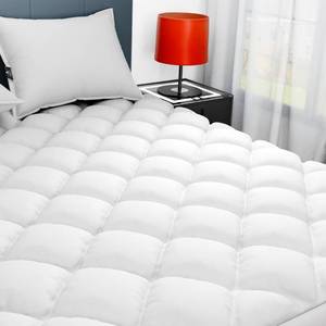 lot 17708 image: Sunflower Twin Mattress Pad, Hypoallergenic Cotton Mattress Cover College Dorm, 18-22 Extra Deep Pocket Quilted Protector, BreathableandNoiseless - Retail $43in
