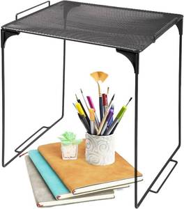 lot 17716 image: Piffny Versatile Metal Mesh Organizer Shelf, Stackable, for Standard Size School Lockers, Also for Gym and Work Lockers, or Even Kitchen Cabinets and Under Sink Organization - Retail $18