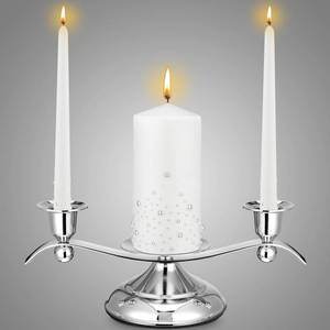 lot 17732 image: Irenare Unity Candles with Holder for Wedding Ceremony Wedding Decortions Accessories Glass Candle Holder Pillar Candle for Formal Events Church(Pearl) - Retail $45
