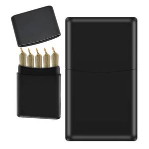lot 18169 image: 5-Hole King Size Pre Rolled Cones Case Suit 1-14 Pre Rolling Cones Papers Airtight Waterpoof Smell Proof Storage Box(2 Pack Black - Retail $8