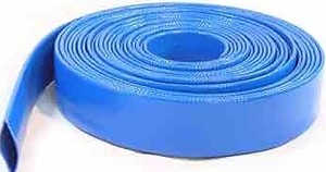 lot 20360 image: Layflat PVC Water Delivery Hose Discharge Pipe Pump Irrigation Blue Tubing