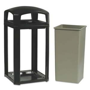 lot 30326 image: Rubbermaid Commercial Trash Can 50 gal. Sable Plastic FG397500SBLE