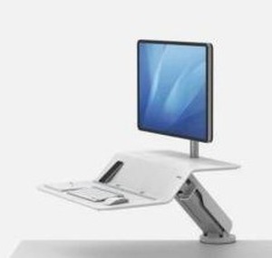 lot 30327 image: Fellowes Lotus RT1 Sit-Stand Workstation, White