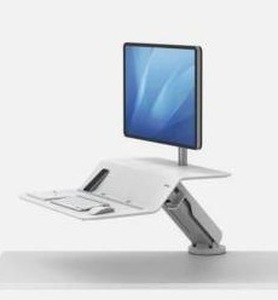 lot 30328 image: Fellowes Lotus RT1 Sit-Stand Workstation, White