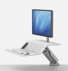 lot 30329 image: Fellowes Lotus RT1 Sit-Stand Workstation, White