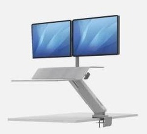 lot 30335 image: Fellowes Lotus RT2 Dual Monitor Sit-Stand Workstation, White