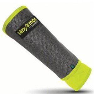 lot 31405 image: HexArmor 9 Inch Large Black And Gray Light Weight SuperFabric Cut And Puncture Resistant Single Layer Arm Guard With Spandex Wrist Insert And Thumb Hole, 12 Pack