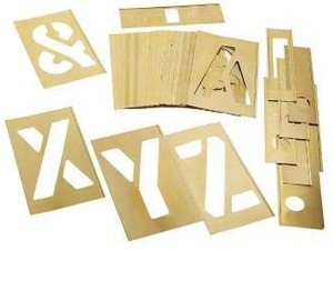 lot 31445 image: Brass Letter Stencils, Approximately 12 Inch Tall Letters