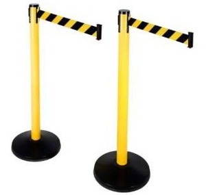 lot 32963 image: Retracta-Belt PRIME Retractable Belt Barrier, 40 Yellow Post, 10 BlackYellow Belt, 2Pack