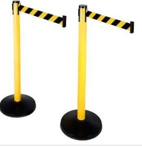 lot 32964 image: Retracta-Belt PRIME Retractable Belt Barrier, 40 Yellow Post, 10 BlackYellow Belt, 2Pack