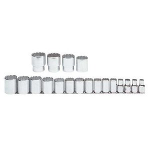 lot 32992 image: PROTO J54113-TT 12 Drive Socket Set, SAE, 19 pcs