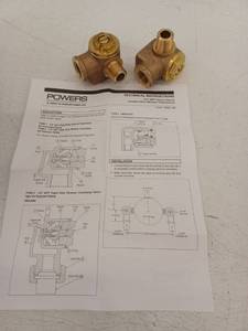 lot 33022 image: E type Angl STOP STRN RB Powers 12 NPT Triple Duty Strainer Checkstop Valve
