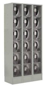 lot 33066 image: Lockup 3 Wide Box Locker, Gray