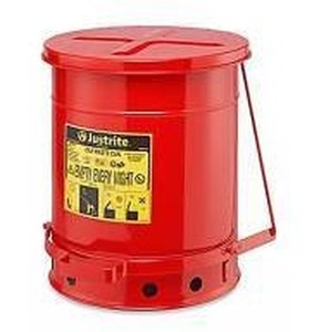 lot 33135 image: Just rite Oily Waste Can, 10 Gal, Red