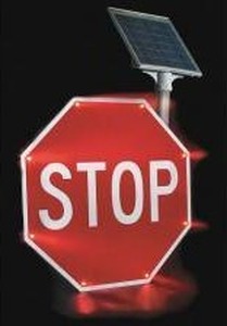 lot 33224 image: Tapco LED Solar Blinkersign Stop Sign, 36 in x 36 in
