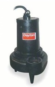 lot 61418 image: DAYTON Sewage Ejector Pump Single Phase, 2 hp, 240V AC, 375 gpm Flow Rate  10 of Head, 3 in NPT