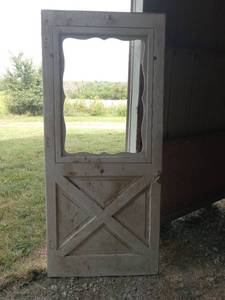 lot 56403 image: Vintage Farmhouse Screen Door with X-Panel Design