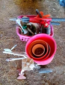 lot 56423 image: Spreader, Sprinkler, Spectracide AccuShot Weed Killer Sprayer with Garden Tools