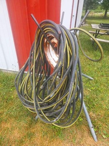 lot 56432 image: Custom Made Vintage Rustic Farm Hose Holder