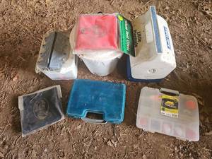 lot 56434 image: Assorted Fishing Tackle Storage Boxes Lot