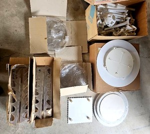 lot 56506 image: Vintage Wilton Wedding Cake Stands and Pillars Sets