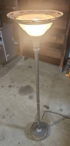 lot 56511 image: Vintage Art Deco Floor Lamp with Frosted Glass Shade