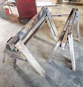 lot 56528 image: Vintage Wooden set of 3 Saw Horses