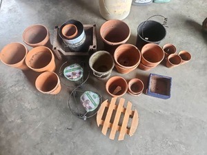 lot 56535 image: Terracotta Pot Collection with Plant Caddy