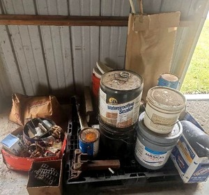 lot 56541 image: Assorted Used Paint, Chemicals and Construction Materials Lot