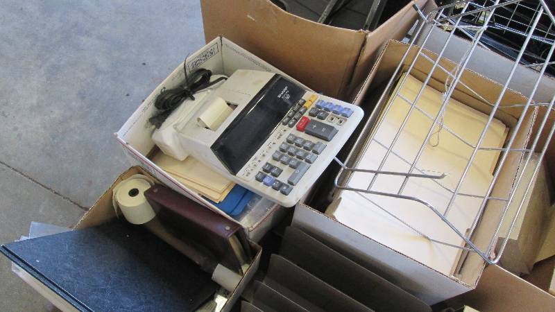lot 2120 image: Office Supplies- Calculator- Files-  And More