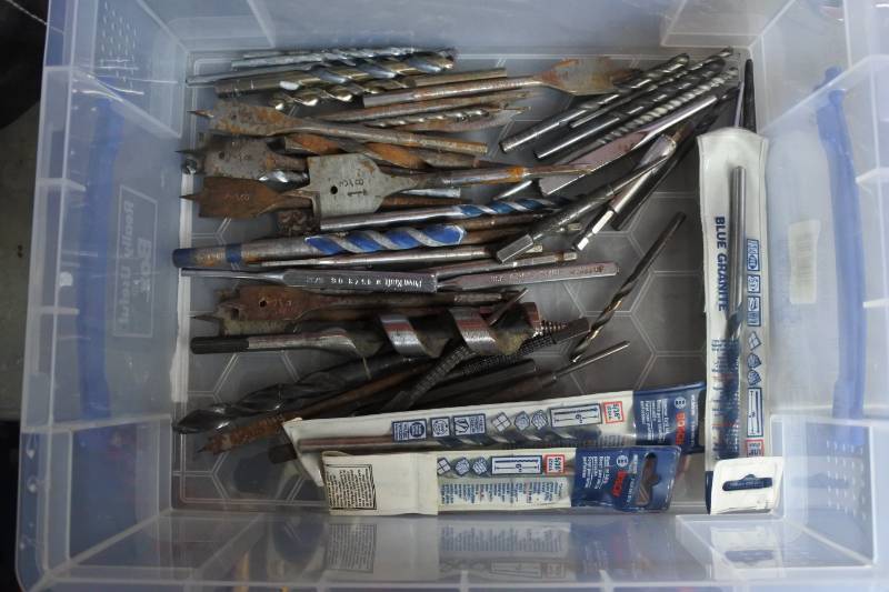 lot 10490 image: Large Lot of Drill Bits (totes not included)