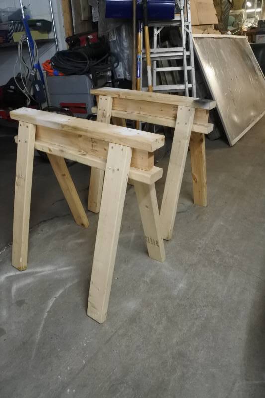 lot 10502 image: wooden Saw horses