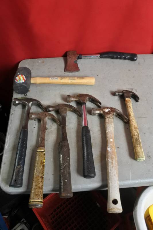 lot 10529 image: Lot with Various Hammers