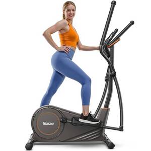 lot 4113 image: Niceday Elliptical Machine, Elliptical Exercise Machine for Home with Hyper-Quiet Magnetic Driving System, Elliptical Trainer with 15.5IN-20IN Stride, 16 Resistance Levels, 500LBS Loading Capacity - Retail $399.99