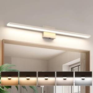 lot 4144 image: JUSHENG Brushed Nickel Vanity Lights for Bathroom Light Fixtures 5CCT Dimmable Vanity Light Bar LED Bathroom Lighting Over Mirror 31.5 Inch 32W ETL Certificated