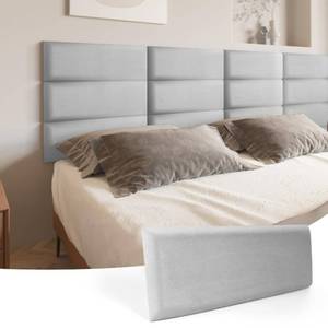 lot 16573 image: Art3d Peel and Stick Headboard for Full King and Queen in Velvet Stone, Pack of 12 Panels Sized 9.84 x 23.62, 3D Soundproof Wall Panels, Upholstered Wall Panel