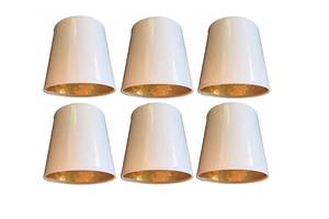 lot 92139 image: Upgradelights Set of Six White with Gold 5 Inch Clip On Chandelier Lampshades