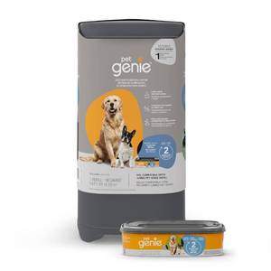 lot 93421 image: Pet Genie Pail  Dog Waste Disposal System for Outdoor and Indoor Odor Control  Dog Poop Trash can  Includes 1 Square Refill Bag That Lasts up to 2 Months