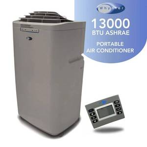 lot 5115 image: Whynter 13000-BTU Portable Air Conditioner ARC-131GD Gray Energy Star Certified, 300-500 sq. ft., Remote, Dehumidifier - Retail $417