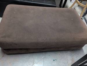lot 103 image: Brown Suede Ottoman