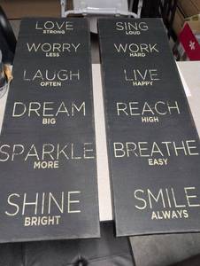 lot 106 image: Inspirational Quote Wall Art Set