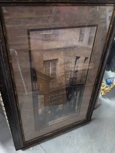 lot 124 image: Vintage French Cafe Bouchons Print in Distressed Frame
