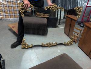 lot 126 image: Vintage Ornate Gold Baroque Mirror Frame