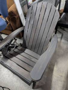 lot 141 image: Gray Wood Adirondack Swivel Chair