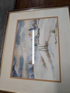 lot 157 image: Abstract Winter Landscape Watercolor